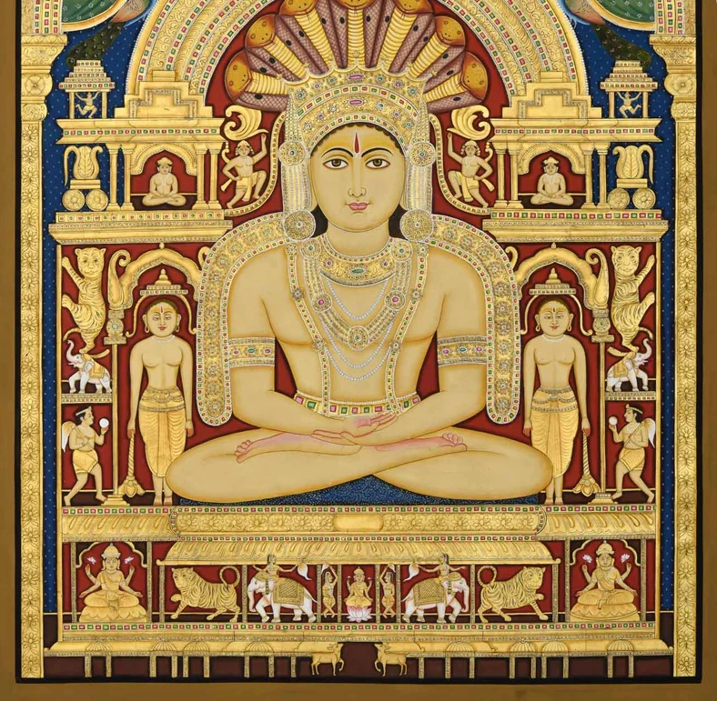 Detailed Jain iconography of Parshvanath Bhagwan